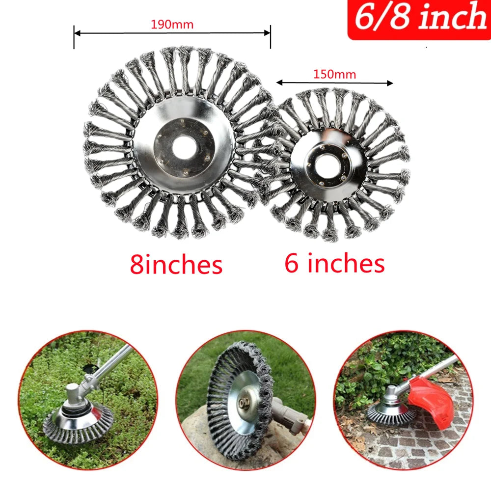 6/8 Inch Steel Wire Weed Brush Cutter Head – Universal Trimmer Grass Trimmer Head Oasis Select
