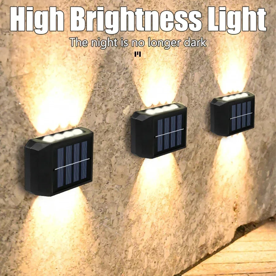 Solar Wall Light IP65 Waterproof LED Safety Light Up Down Lighting Easy Install Outdoor Patio Yard Garden Street Landscape Decor Oasis Select