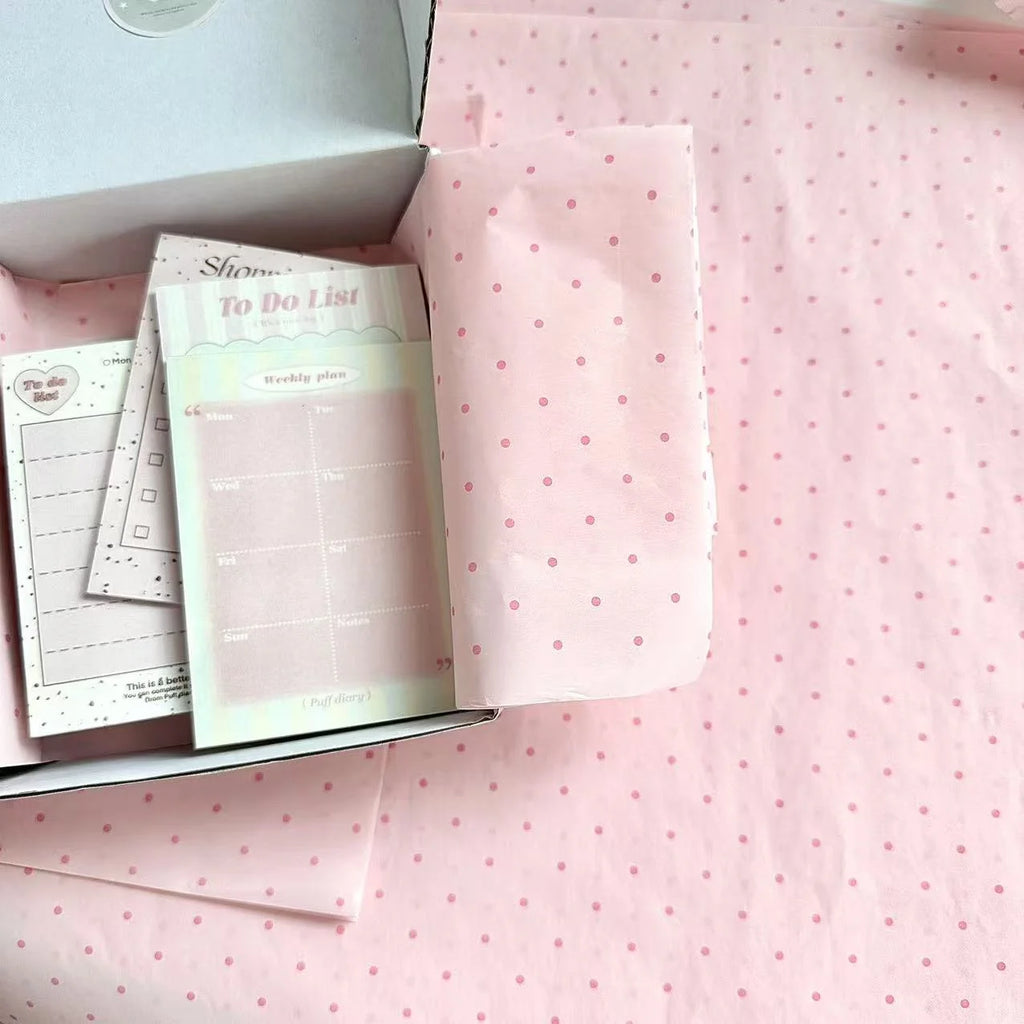 Ins Pink Wavy Dots Snow Pear Paper Gift Wrapping Paper Small Fresh Bouquet Wrapping Paper Gift Paper Diy Handmade Materials Oasis Select