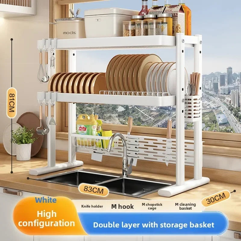 Multi-functional Ventilated sink rack Countertop dishwashing rack Dish rack Dish rack Dish rack Dish rack Oasis Select White-2-83