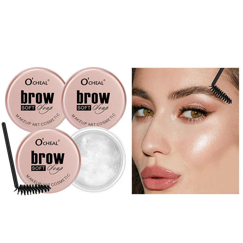 Eyebrow Styling Gel 3D Feathery Wild Brow Wax Waterproof Long Lasting Easy To Wear Shaping Eyebrows Makeup Sculpt Soap Cosmetics Oasis Select 3 Pcs Eyebrow Gel