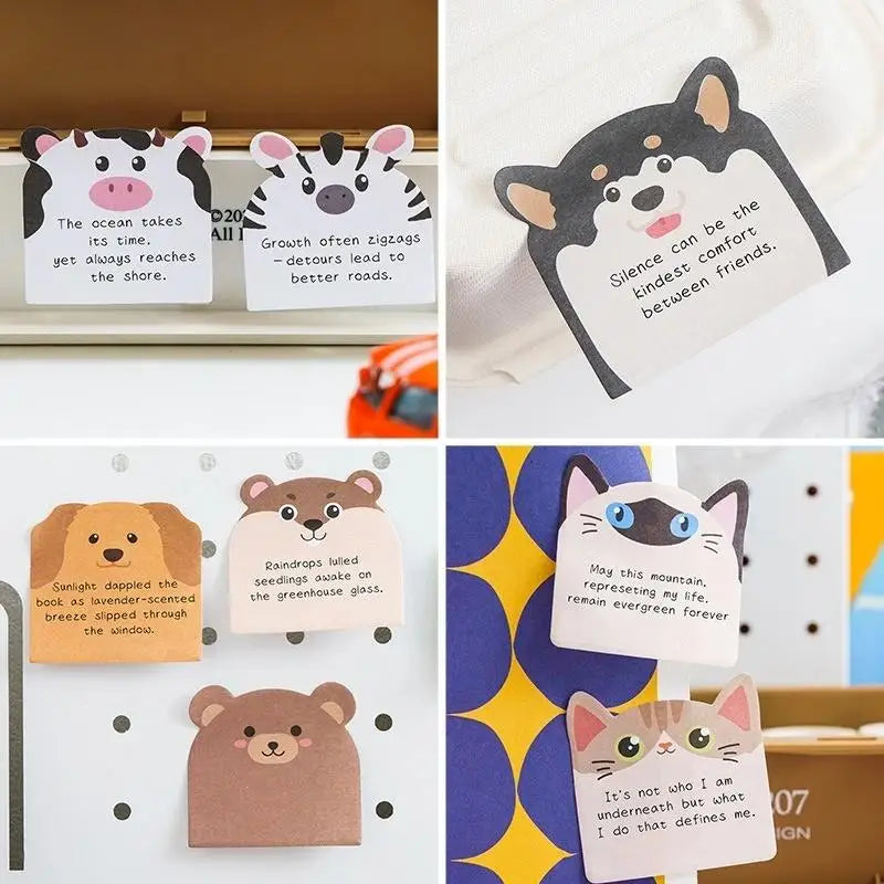 240/960 Sheets Large Capacity Adhesive Animal Shaped Memo Pads Cartoon Cute And Interesting Animal Shaped Sticky Notes Oasis Select