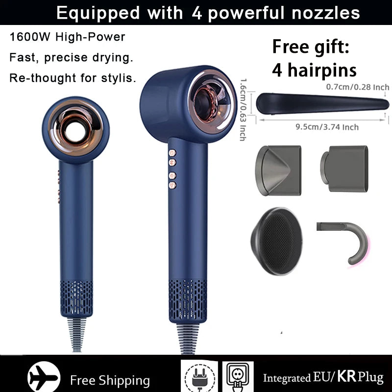 URGGU 1600W Bladeless Ionic Hair Dryer | 3 Heat Modes & Wall Mount