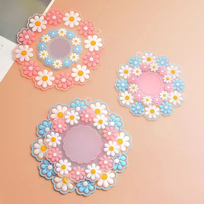 1 set Flower Silicone Heat Insulation Mat Daisy Coaster Pot Bowl Plate Pad High Temperature Resistant Non Slip Table Placemat Oasis Select