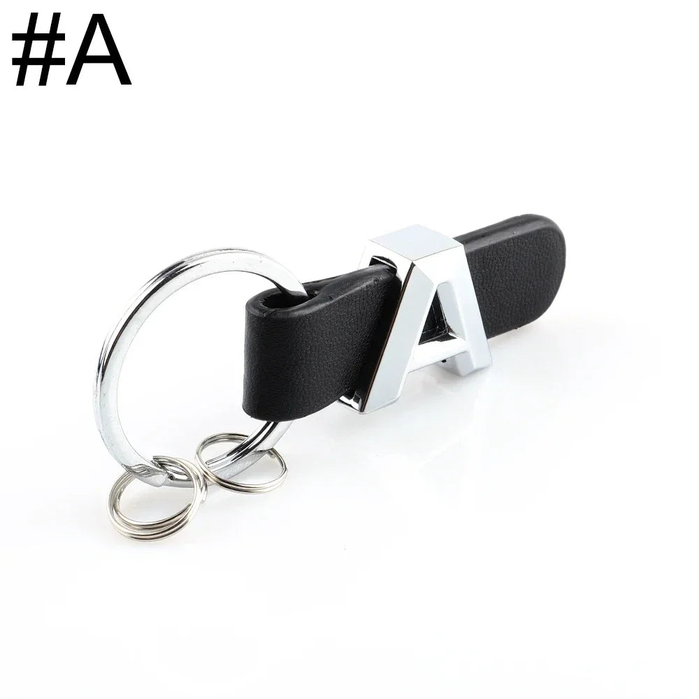 1Pcs 3D Car Key Chain Metal Letter Leather Strap keychain For Mercedes Benz A B C D E G S Class Car Keychain leather Key Rings Oasis Select A