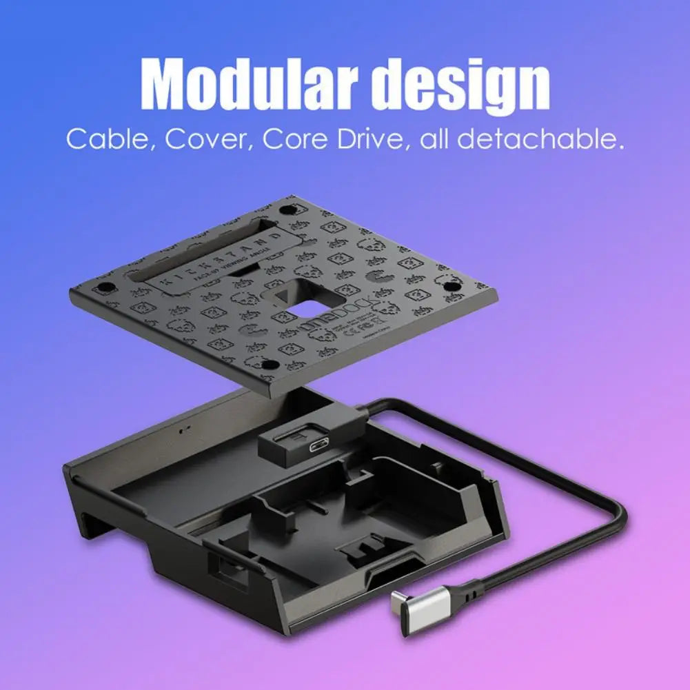 Portable Docking Station Stand With Detachable USB C Hub Expansion Adapter For XBOX X Ally/Skull & Co. Steam Deck/ROG Holder Oasis Select