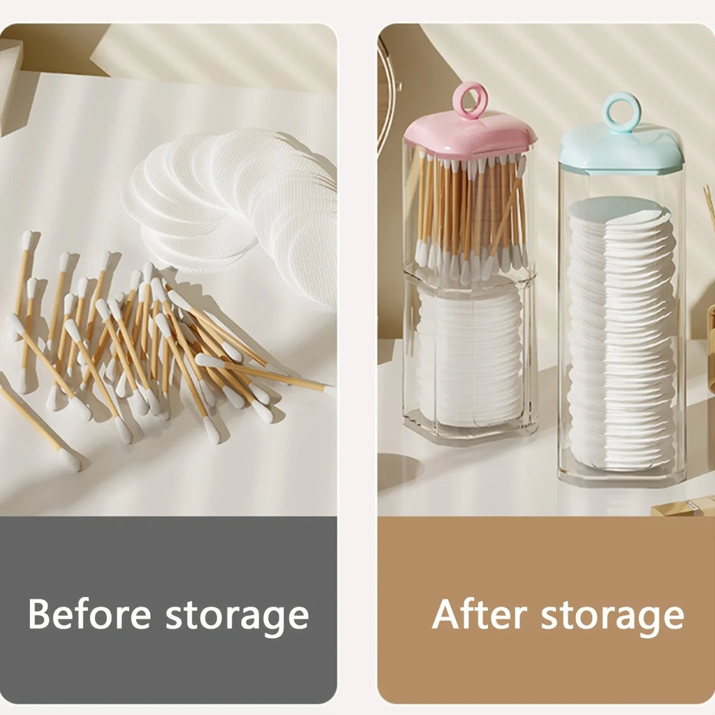 1pc Clear Storage Box, PS Swab Storage Box For Home,Room,Home,Bedroom,Bathroom,House,Pink Room,Living Room Decor,Travel Stuff,Gi Oasis Select