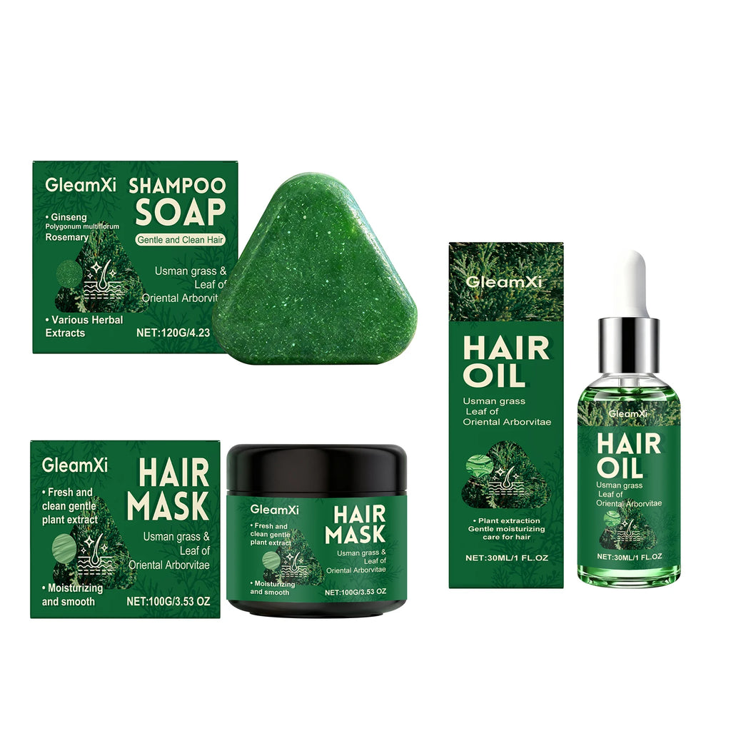 Usman Grass Leaf Hair Oil for Oil Control and Itch Relief Fluffy Hair Shampoo Soap Nourishing Scalp Moisturizing Fresh Hair Mask Oasis Select All