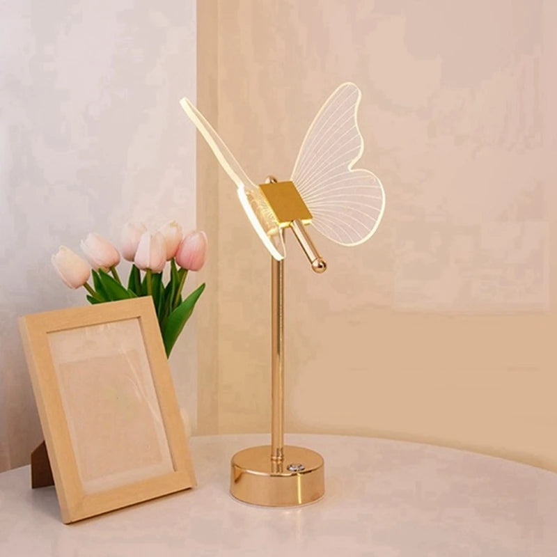 WISH Butterfly Table Lamp USB 1800 Mah Rechargeable Ambiance Night Lights 3 Color Light Changing LED Desk Lights Oasis Select