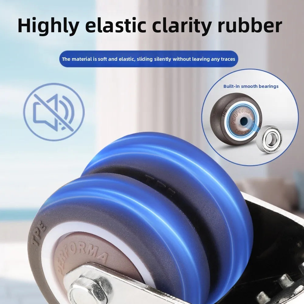 4PCS Casters Wheels 2 inch Heavy Duty Swivel Soft Rubber Roller with Brake for Platform Trolley Furniture Wheels Oasis Select
