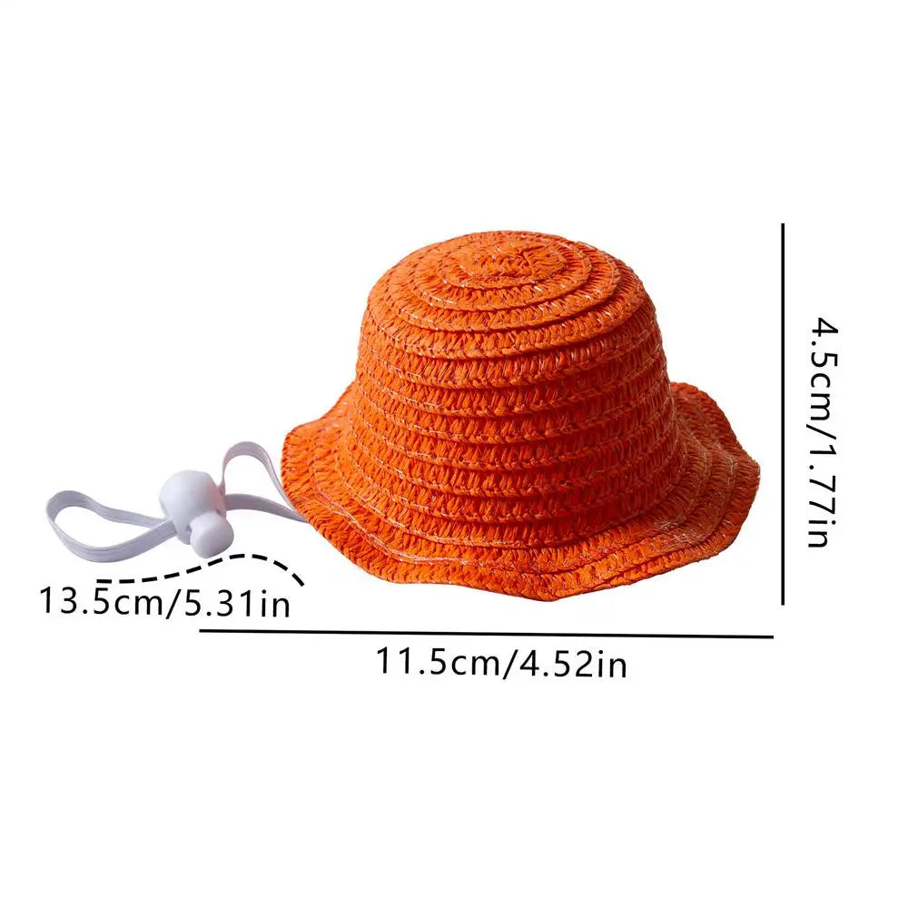 Mini Pet Dogs Straw Hat Lightweight Straw Breathable Cat Sun Hat Beach Straw Caps Hats Dogs Hawaii Style Hat Pet Supplies