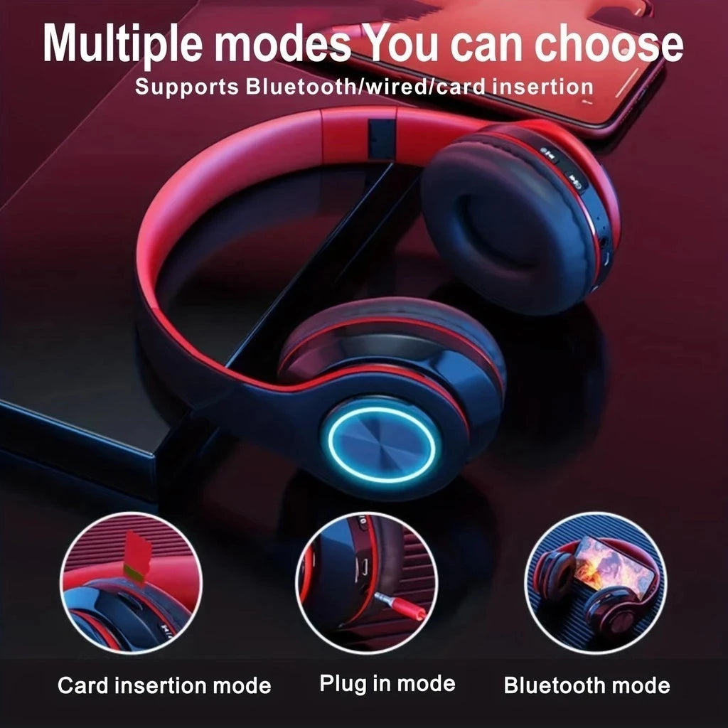 Wireless Bluetooth 5.0 Headphone With Microphone On-Ear Headset Stereo Sound Earphones Sports Gaming Foldable Headphones Game Oasis Select