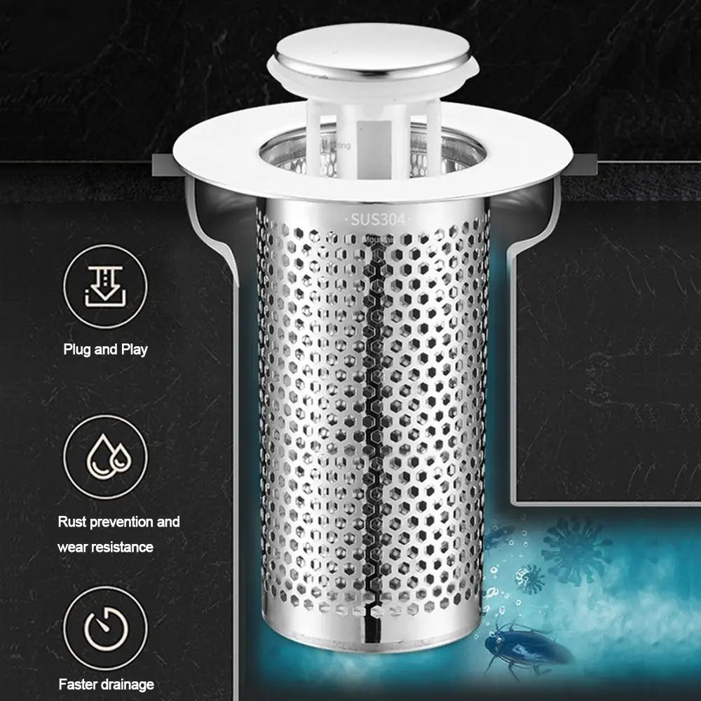 Useful Anti-clog Floor Drain Filter Mesh Stainless Steel Hair Trap Pop Up Drain Filter Shower Leak Net Bathroom Accessory Oasis Select