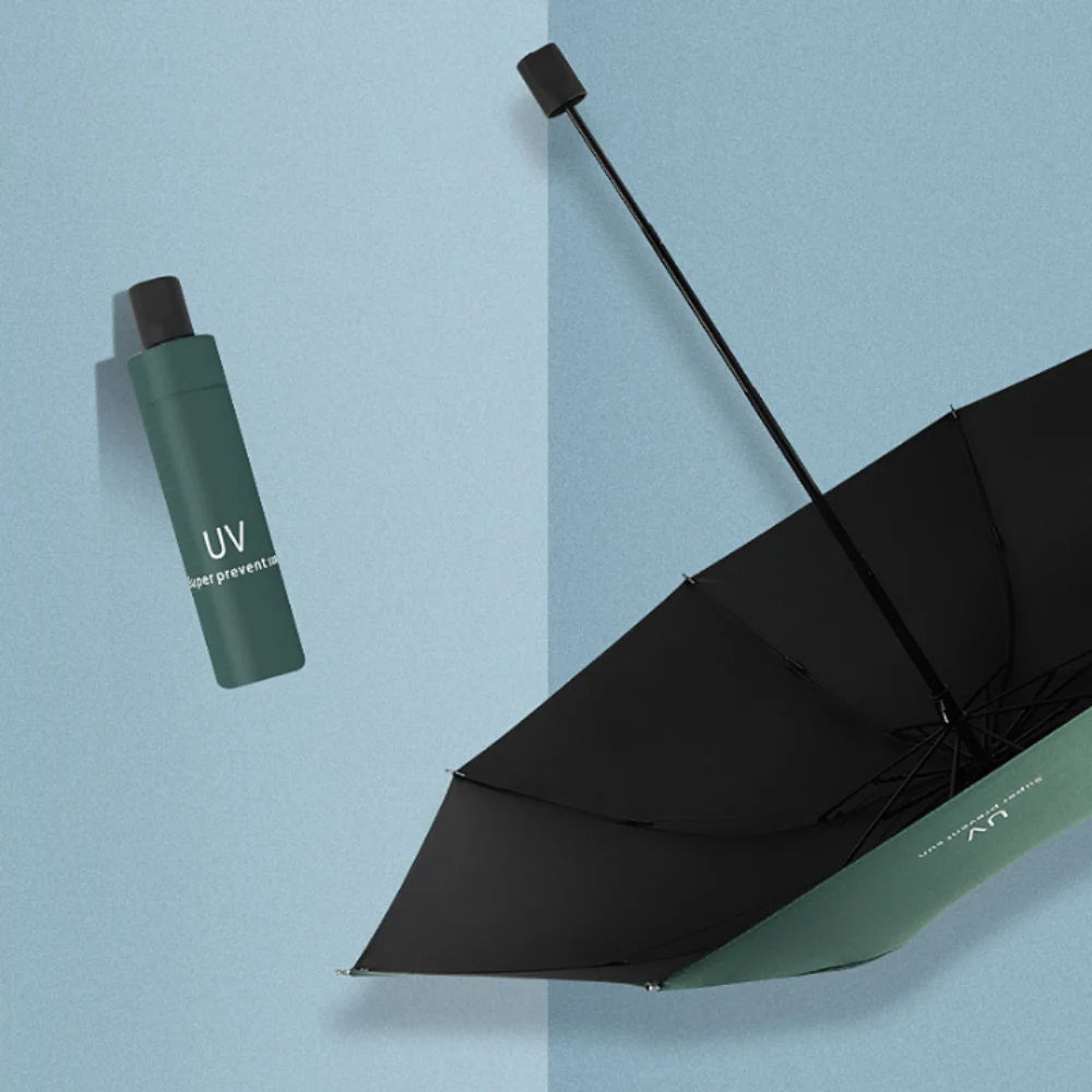 Travel Portable Mini Sun & Rain Folding Anti UV Umbrella, Compact Umbrella for Car, Lightweight UV Protection Windproof Umbrella Oasis Select