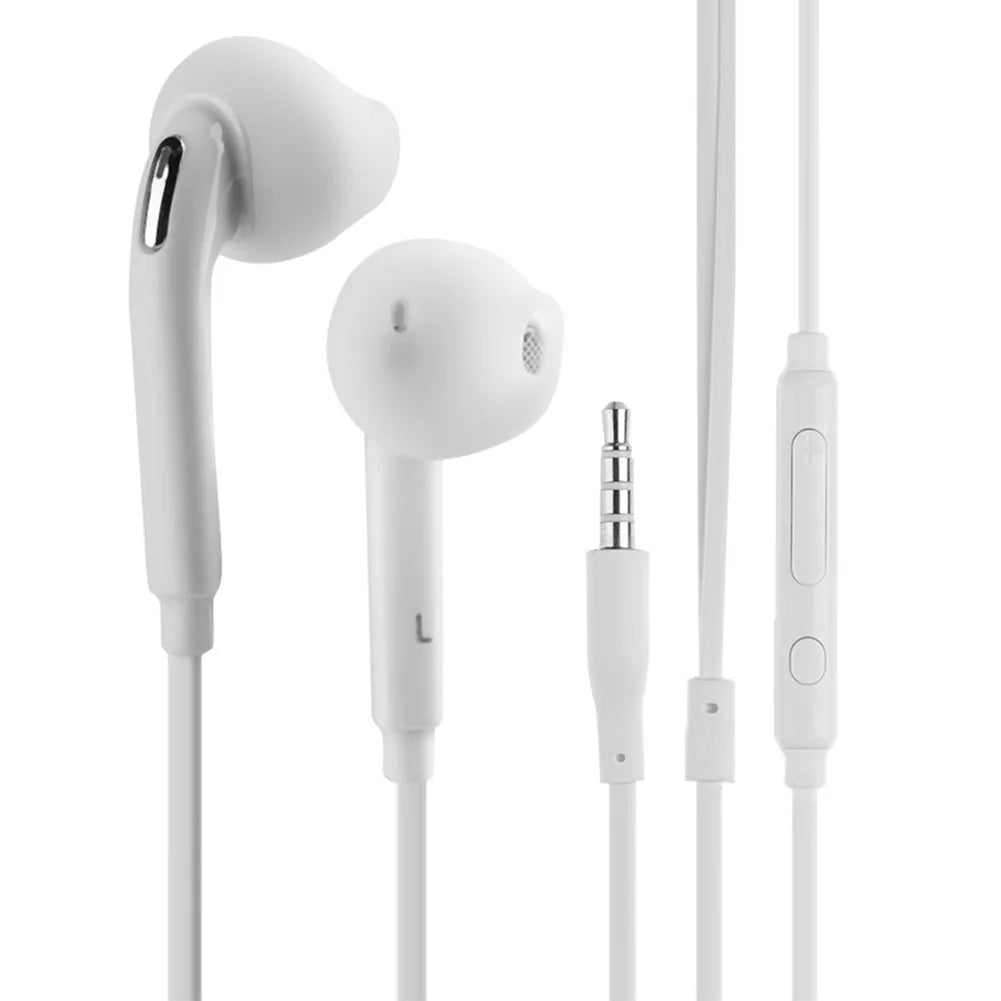 Flat 3.5mm Earphone Earpiece In Ear Earbuds Headset for S6 Note4 Oasis Select WHITE China Mainland