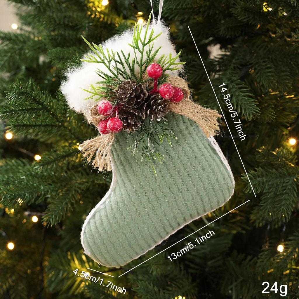 Christmas Tree Hanging Ornament Easy To Hang Christmas Socks Ornament Fabric Christmas Ball Classic For Fireplace Windows Oasis Select B