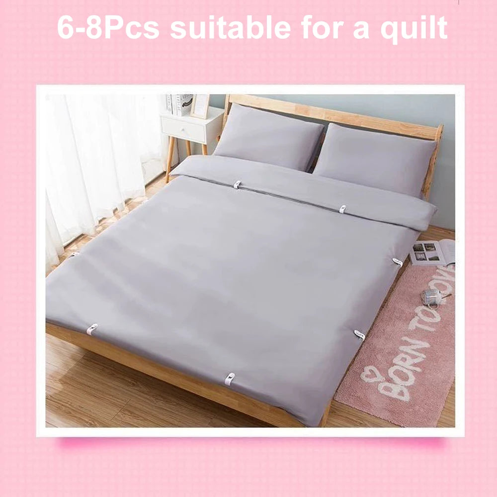 6pc Bed Sheet Clips Quilt Fasteners Quilt Drying Clips Bed Sheet Drying, Non-Slip Curtain Clips Duvet Cover Clamps Fixing Device Oasis Select
