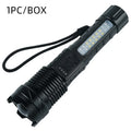 Portable Rechargeable Bright Household LED Lamp P50 COB Strong Light Flashlight Built in Battery with Power Display Oasis Select A76 LED