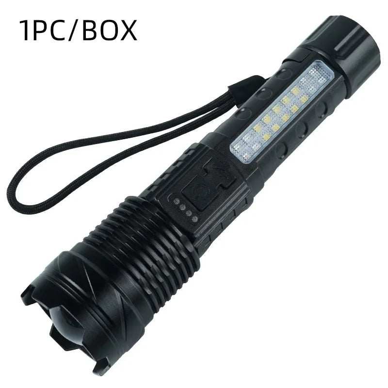 Portable Rechargeable Bright Household LED Lamp P50 COB Strong Light Flashlight Built in Battery with Power Display Oasis Select A76 LED