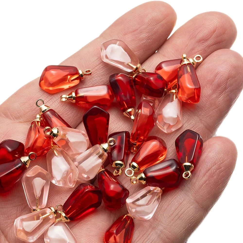 10pcs Red Pink Pomegranate Seed Resin Charm Pendants for DIY Necklace Earrings Bracelet Jewelry Making Oasis Select