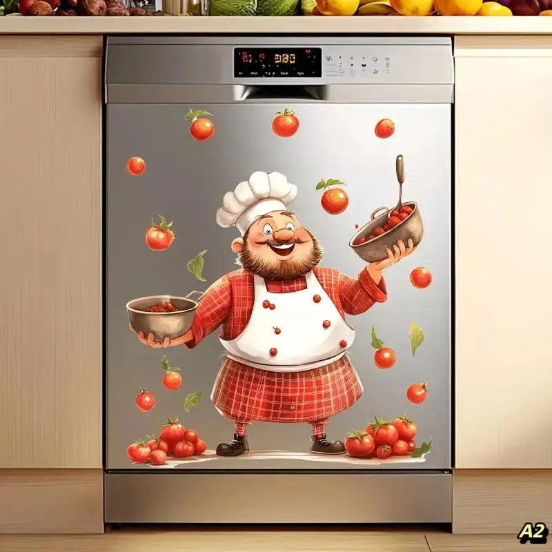Chef Kitchen Stickers – Fun Removable PVC Appliance Decals