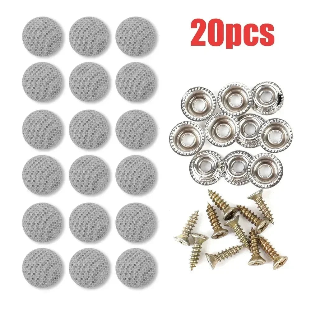 Car Roof Cloth Fixing Buckle Snap Rivets Retainer Car Interior Ceiling Buckles Headliner Auto Roof Metal Buckle Auto Accessories Oasis Select grey 20pcs