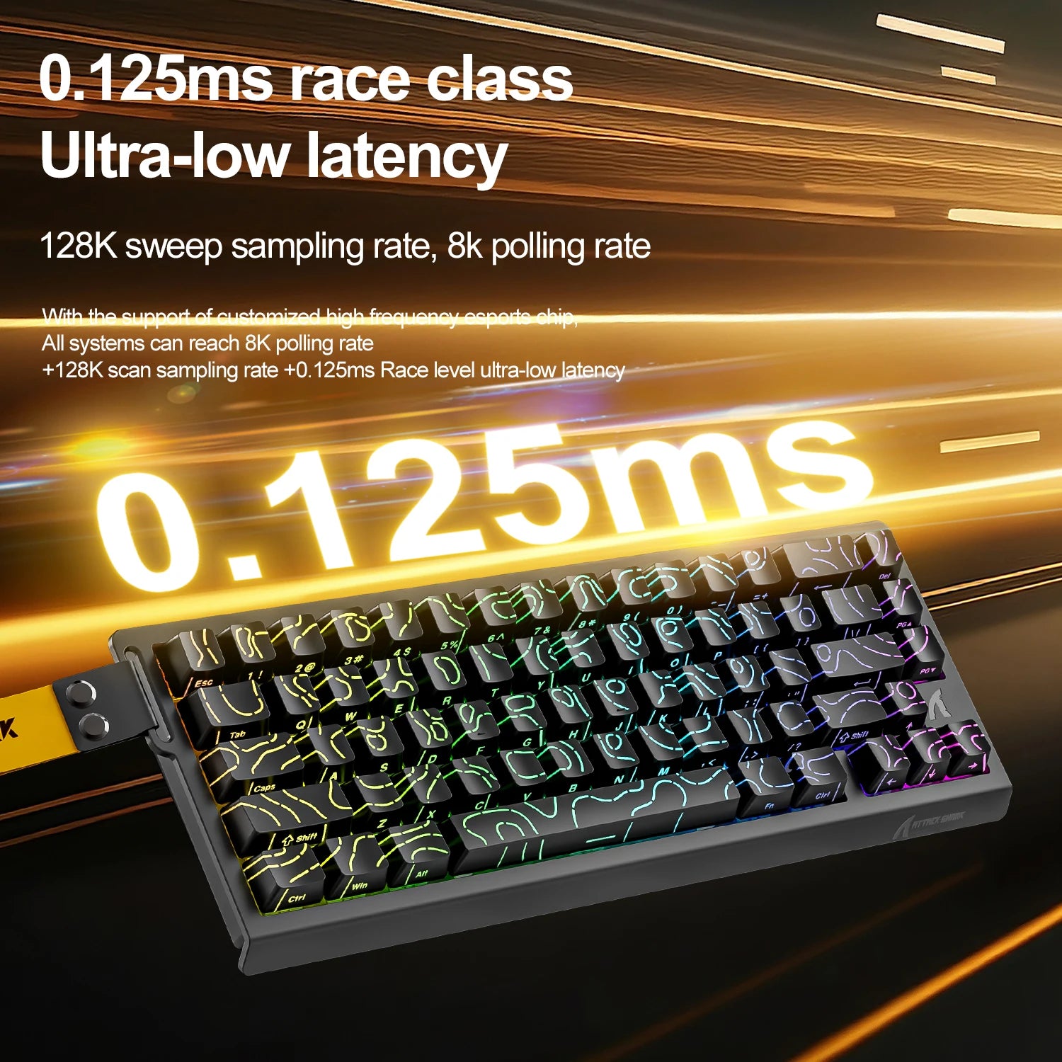 Attack Shark X68HE Magnetic Switch Keyboard | 0.01mm Precision, 0.125ms Low Latency, 8KHz Polling & RGB Customization for Esport Oasis Select