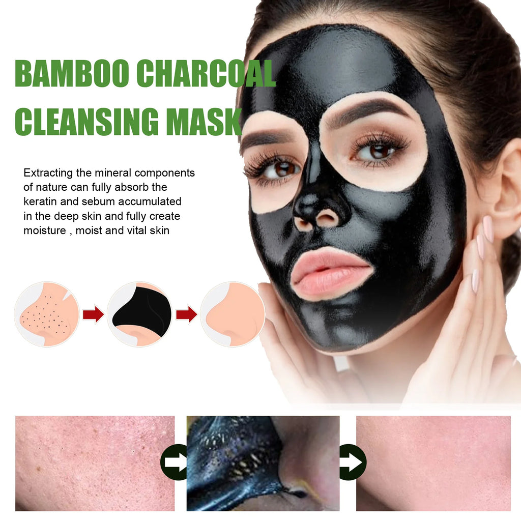 Bamboo Charcoal Facial Blackhead Remover Mask Deep Cleansing Shrink Pore Nose Black Dots Peel off Remove Stickers Skin Care Oasis Select