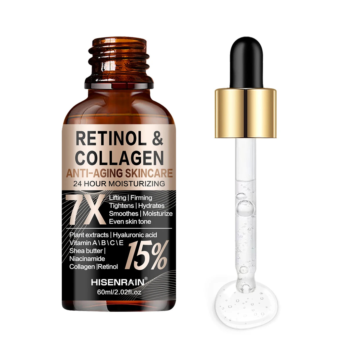 HISENRAIN Retinol Collagen Face Serum – Anti-Aging & Firming Retinol Face Serum Oasis Select 60ml