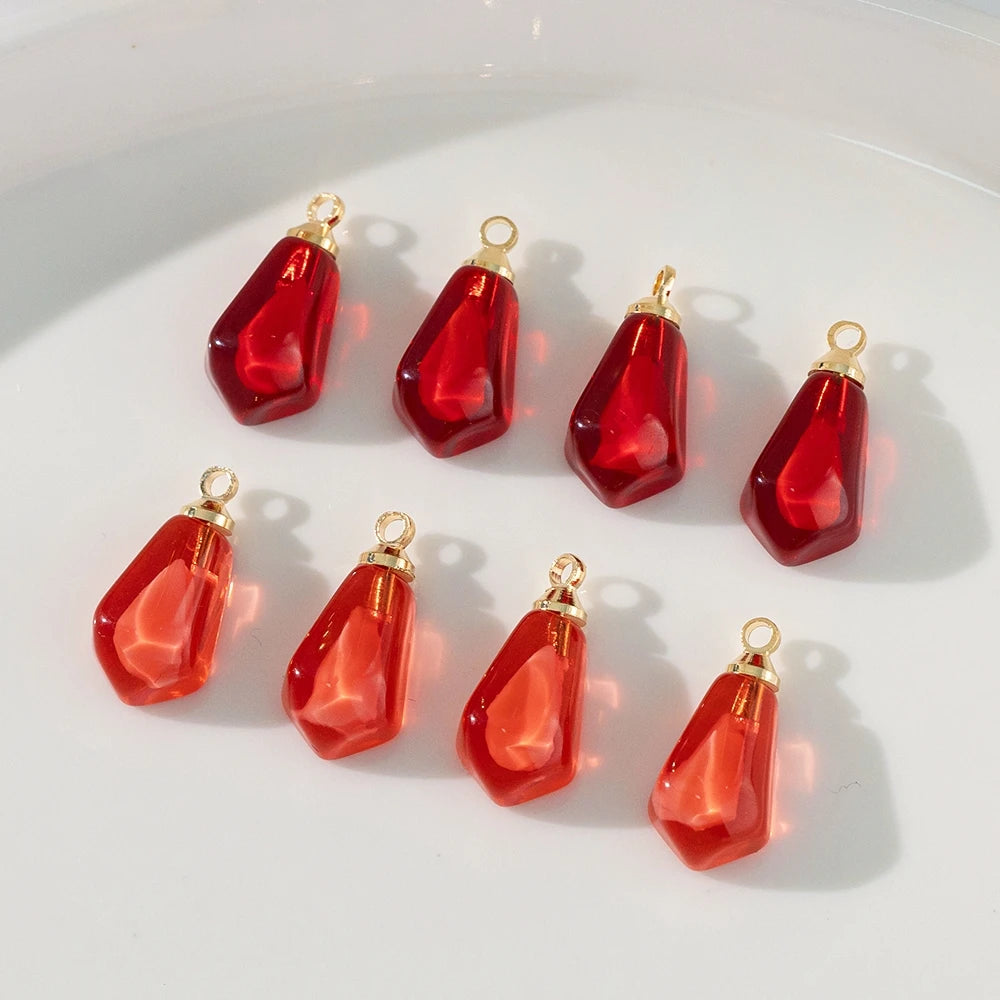 10pcs Red Pink Pomegranate Seed Resin Charm Pendants for DIY Necklace Earrings Bracelet Jewelry Making Oasis Select