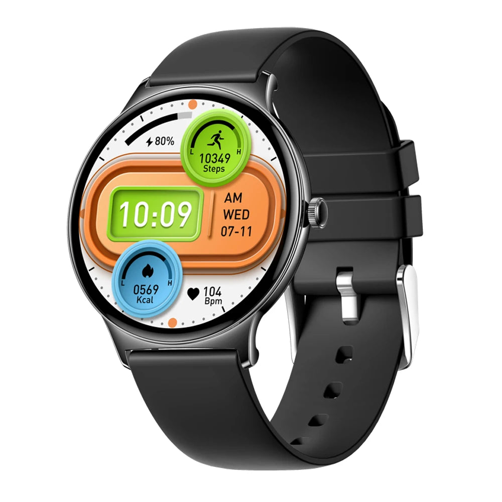 Fashion Waterproof Smart Watch Men Women Ultrathin AMOLED Screen Smartwatch Health Heart Rate Sports Fitness Blue Tooth Call Oasis Select BKBKS