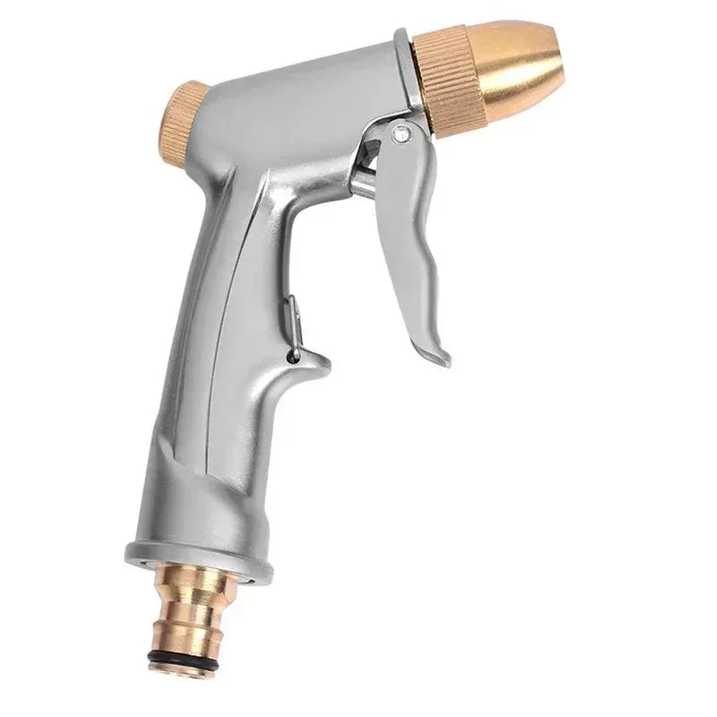 Copper Plated Aluminum Alloy Frosted Electroplating Household Car Wash Gun Nozzle Watering Garden Tool High-pressure Water Gun Oasis Select