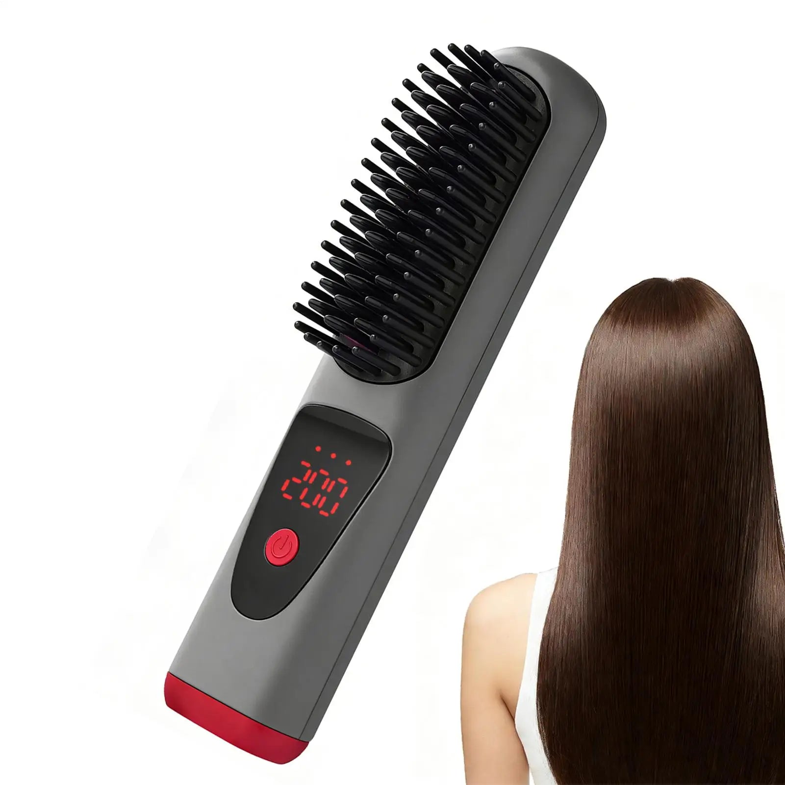 Cordless Ceramic Hair Straightener Brush – 4 Heat Levels & LED Hair Straightener Brush Oasis Select