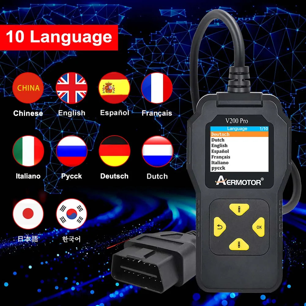Aermotor V200 Pro OBD2 Scanner – Universal Car Diagnostic Tool OBD2 Diagnostic Scanner Oasis Select