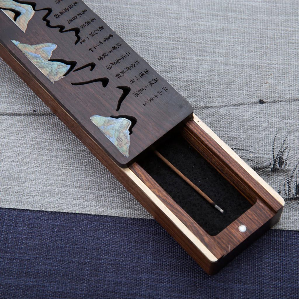 Wooden bed incense burner, cultural and creative Chinese style Zen ornaments, household incense sticks, solid wood creative Oasis Select