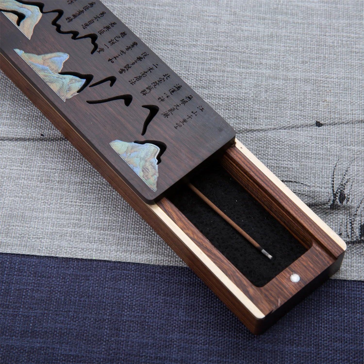 Wooden bed incense burner, cultural and creative Chinese style Zen ornaments, household incense sticks, solid wood creative Oasis Select