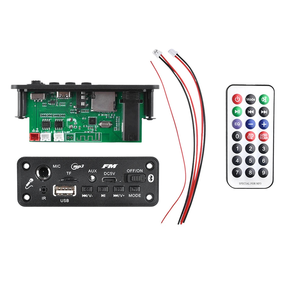 MP3 Bluetooth Amplifier Decoder Board 2 * 3W With Microphone Jack MIC Bluetooth 5.3 Lossless U disk TF Card AUX Player Oasis Select