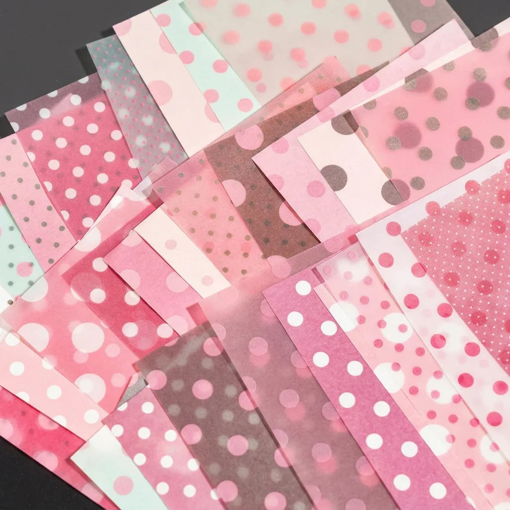 50-Sheet Polka Dot Kraft & Vellum Paper – M5 Journal Inserts