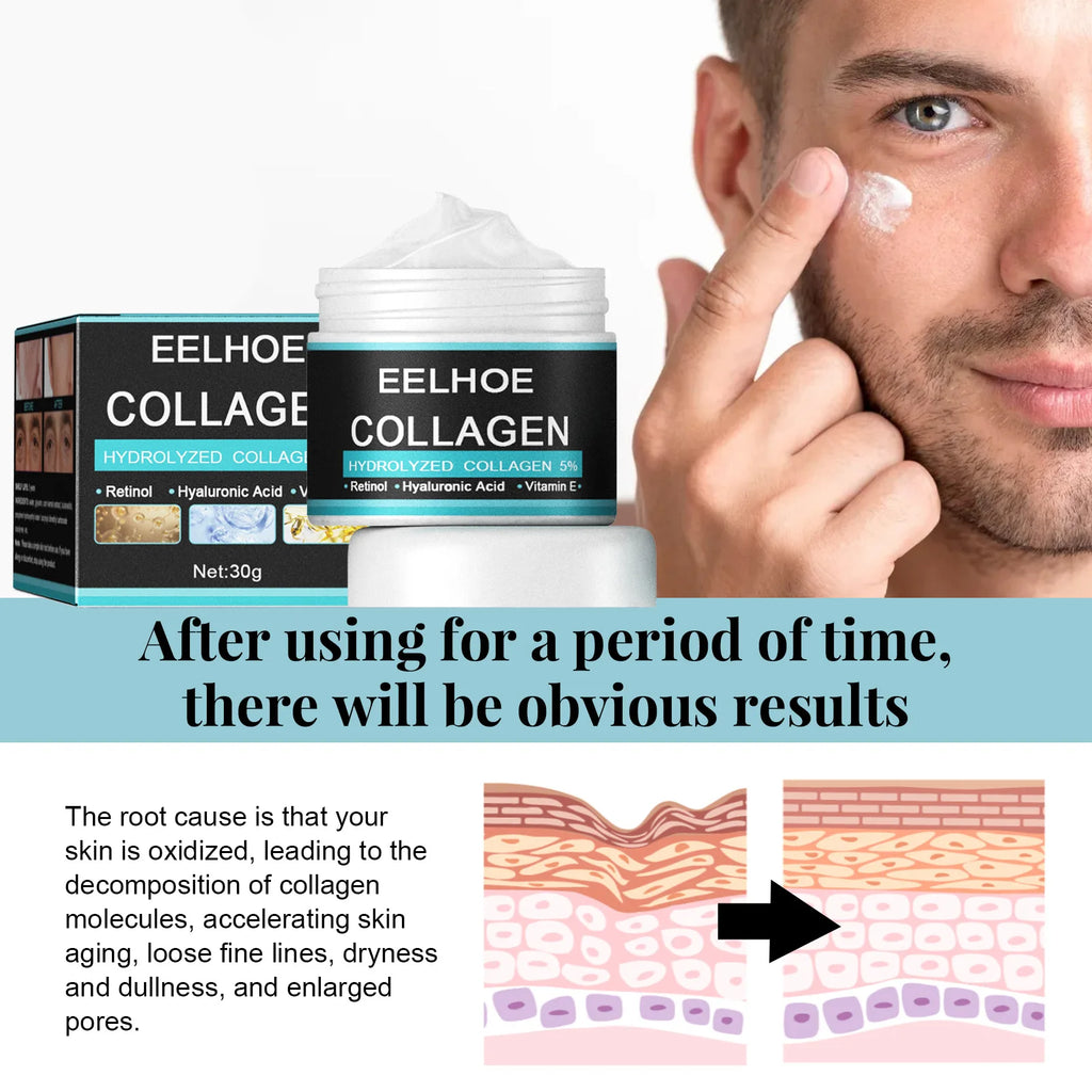 EELHOE Vitamin E Moisturizing Cream Man Improve Rough Dry Skin Tightening Nourishing Retinol Rejuvenate the Face Cream Man 50g Oasis Select