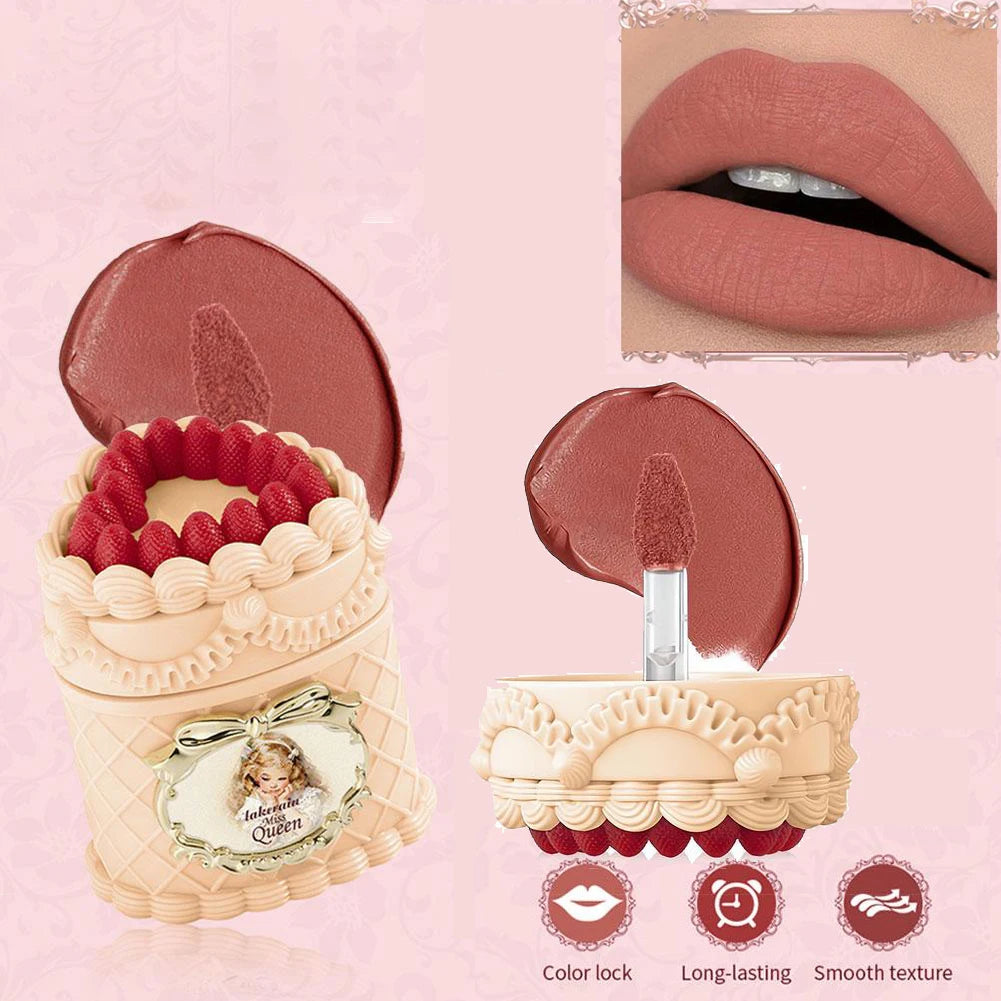 Strawberry Cupid Cake Lip Cream,Long Lasting Matte Lipstick,Hydrating Lip Stain,Transfer & Smudge-Proof Velvet Liquid Lipstick Oasis Select