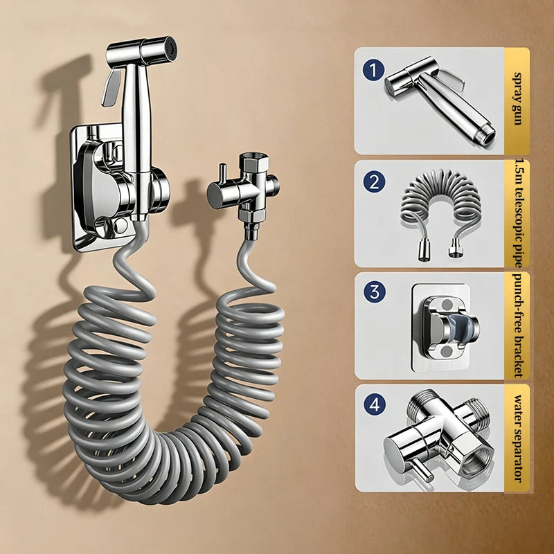 High Pressure Toilet Sprayer Gun – 1 In 2 Out Corner Valve