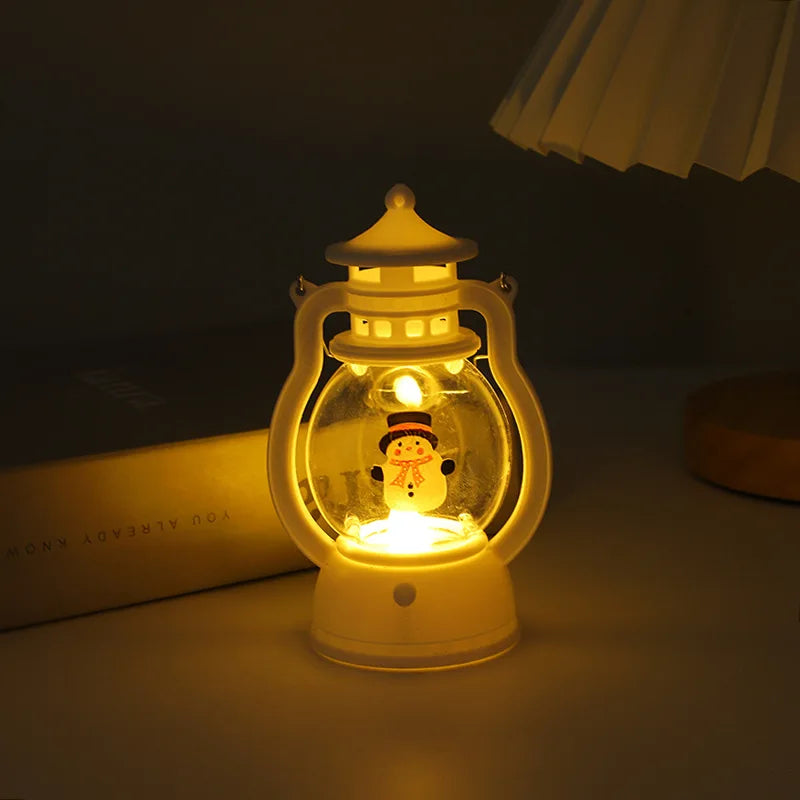 Christmas Decoration Led Light Small Oil Lamp Desktop Decoration Hand Lamp Window Shopping Mall Elderly Dress Up Lamp Oasis Select snowman 6.5x6x12.5cm