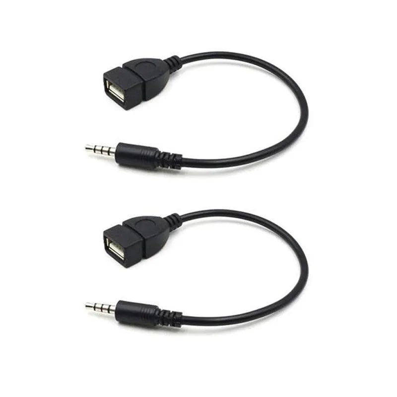 1/2/4/6pcs Car Connection Cable USB Female To Audio AUX Cable USB Flash Drive/Navigation/Stereo AUX Data Adapter Car Accessories Oasis Select 2pcs