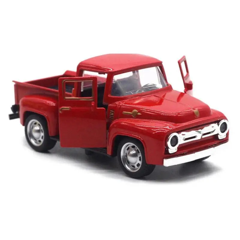 1/32 Vintage Red Diecast Metal Pull-Back Truck Toy | Kids Gift Diecast Truck Toy Oasis Select Red
