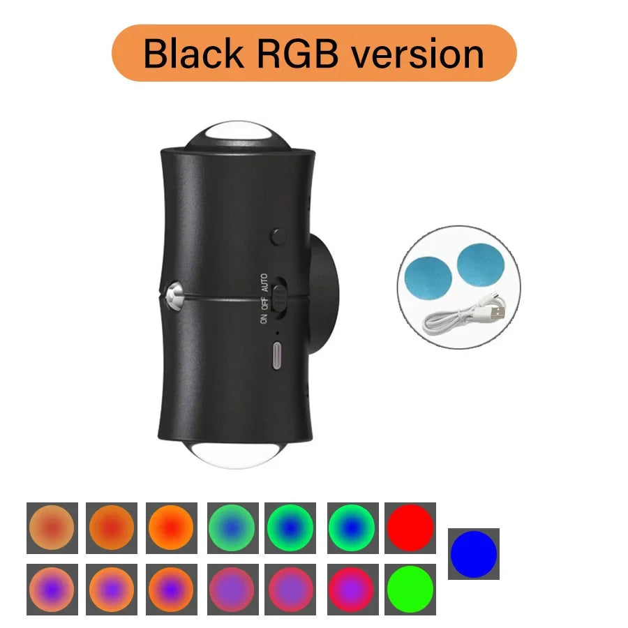 Rechargeable RGB Motion Sensor LED Wall Light – Magnetic Mount Motion Sensor Wall Light Oasis Select RGB Black