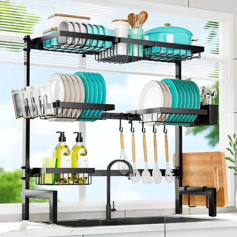Kitchen Sink Shelf Sink Dish Rack Drain Rack Dish Storage Artifact Countertop Retractable Dish Rack Oasis Select