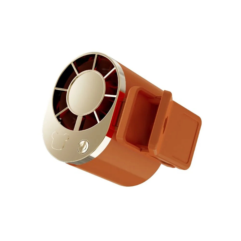 3 Speeds Adjustable Portable Handheld Fan Quiet Operation USB Rechargeable Umbrella Hanging Waist Fan Clip-on Handheld Oasis Select Orange Gold