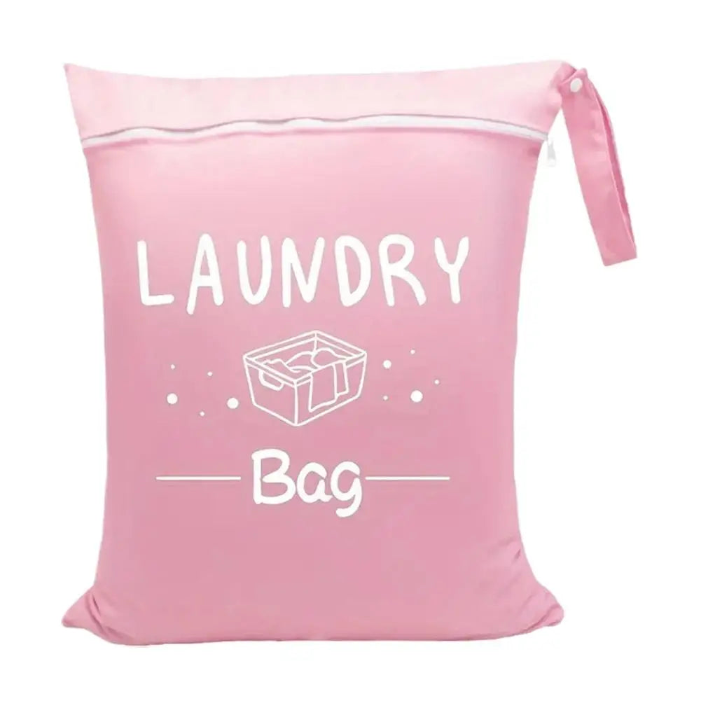 1pcs Waterproof Travel Laundry Bag Wet Dry Organizer Pouch with Zipper Hanging Strap Portable Storage Bag Oasis Select Pink