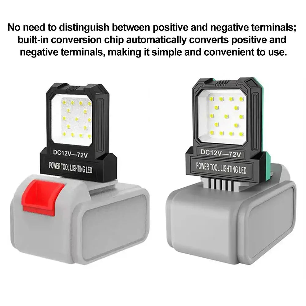 Portable LED Work Light – Power Tool Battery Adapter 12V–85V