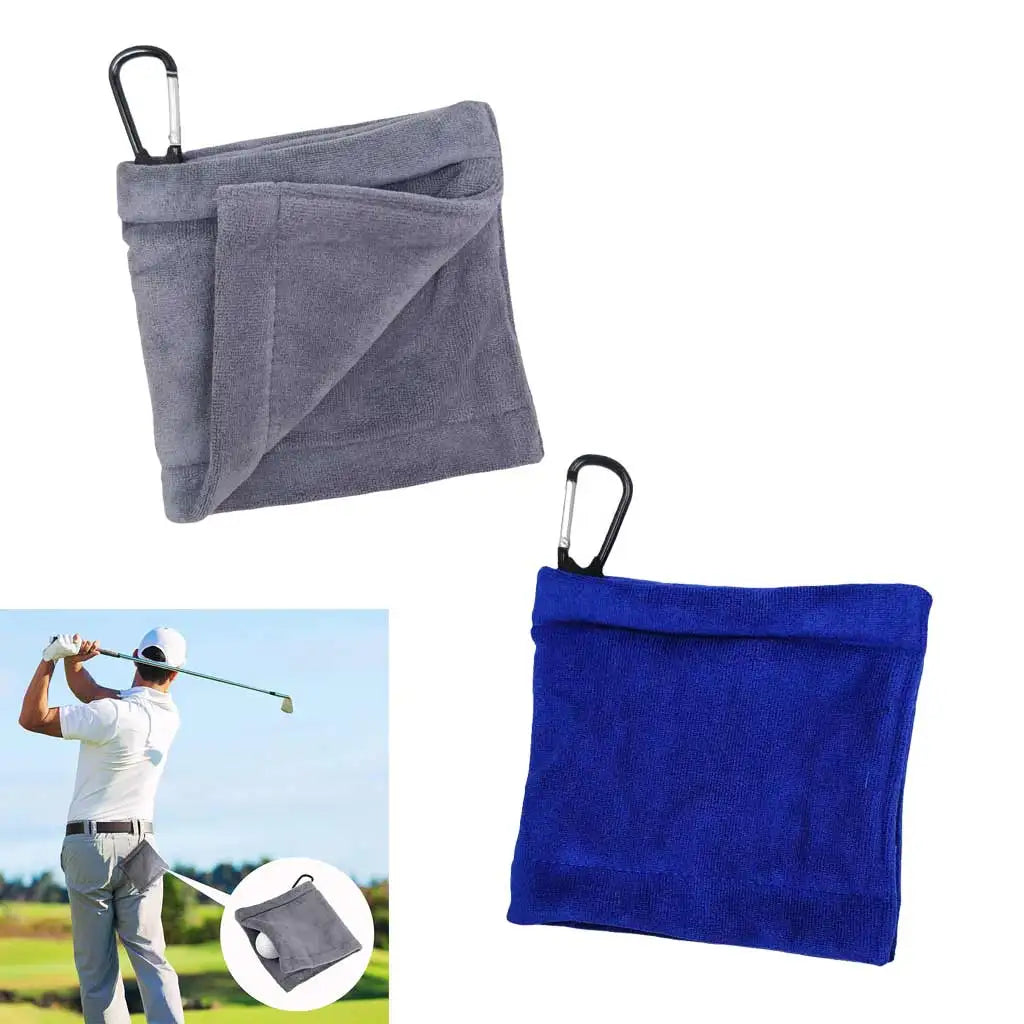 Quick-Dry Golf Towel with Metal Clip Golf Club Cleaner Towel with Secure Carabiner Hook for Golf Clubs Balls and Outdoor Sports Oasis Select